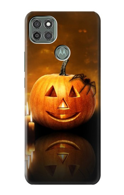 W1083 Pumpkin Spider Candles Halloween Hard Case and Leather Flip Case For Motorola Moto G9 Power