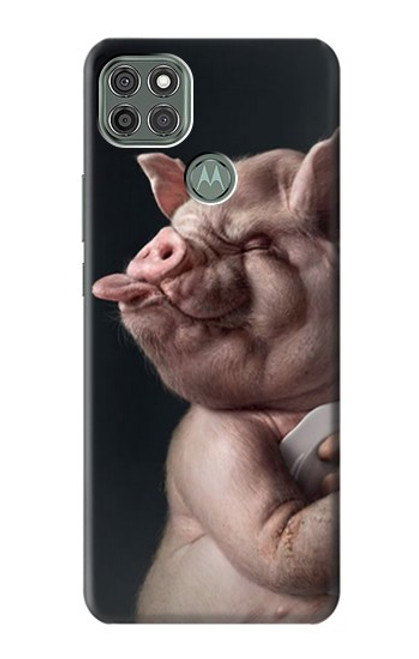 W1273 Crazy Pig Hard Case and Leather Flip Case For Motorola Moto G9 Power