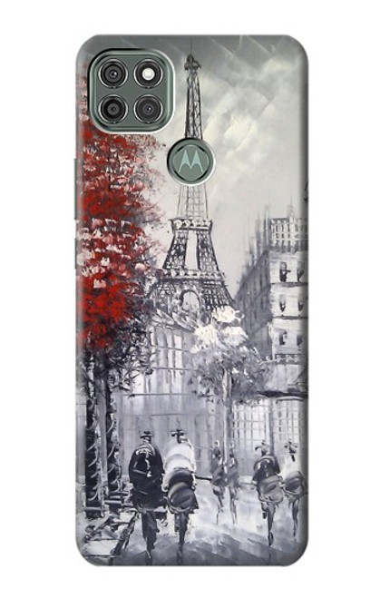 W1295 Eiffel Painting of Paris Hard Case and Leather Flip Case For Motorola Moto G9 Power