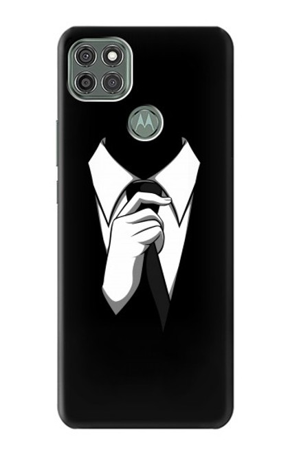 W1591 Anonymous Man in Black Suit Hard Case and Leather Flip Case For Motorola Moto G9 Power