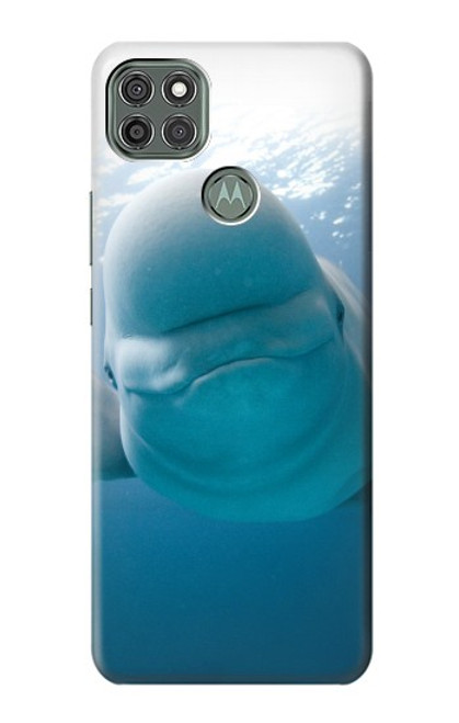 W1801 Beluga Whale Smile Whale Hard Case and Leather Flip Case For Motorola Moto G9 Power