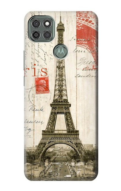 W2108 Eiffel Tower Paris Postcard Hard Case and Leather Flip Case For Motorola Moto G9 Power