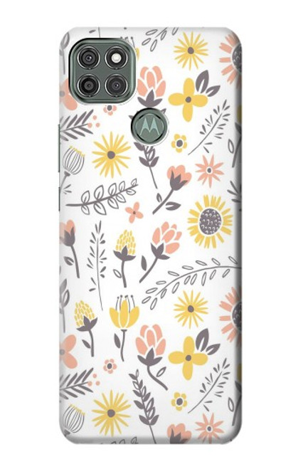 W2354 Pastel Flowers Pattern Hard Case and Leather Flip Case For Motorola Moto G9 Power