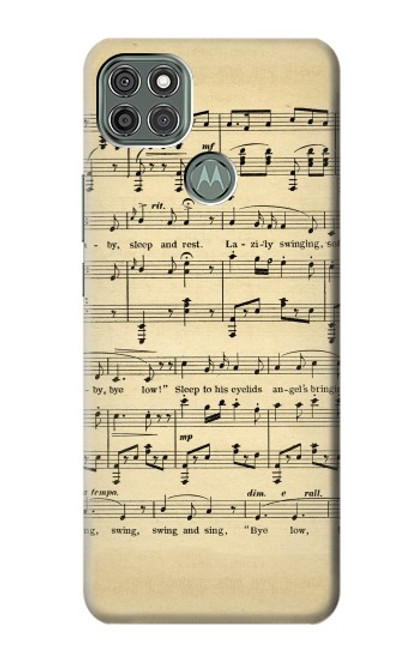 W2504 Vintage Music Sheet Hard Case and Leather Flip Case For Motorola Moto G9 Power