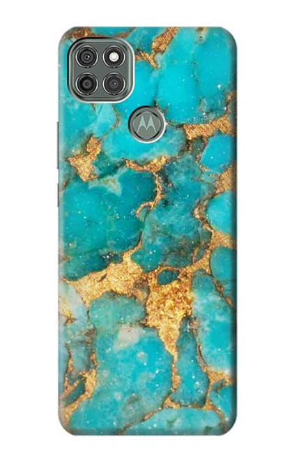 W2906 Aqua Turquoise Stone Hard Case and Leather Flip Case For Motorola Moto G9 Power