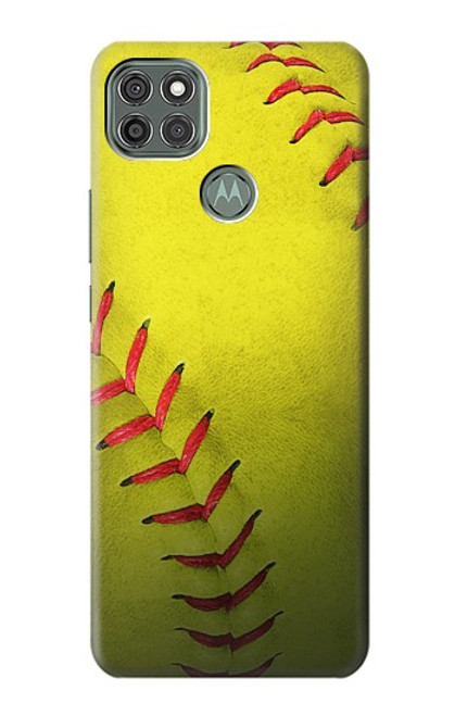 W3031 Yellow Softball Ball Hard Case and Leather Flip Case For Motorola Moto G9 Power