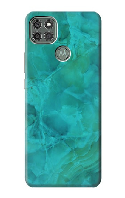 W3147 Aqua Marble Stone Hard Case and Leather Flip Case For Motorola Moto G9 Power