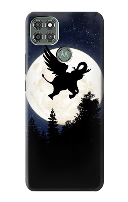 W3323 Flying Elephant Full Moon Night Hard Case and Leather Flip Case For Motorola Moto G9 Power