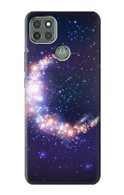 W3324 Crescent Moon Galaxy Hard Case and Leather Flip Case For Motorola Moto G9 Power