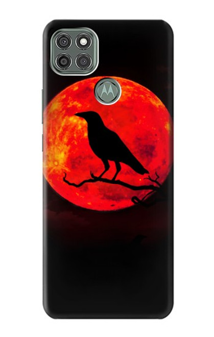 W3328 Crow Red Moon Hard Case and Leather Flip Case For Motorola Moto G9 Power