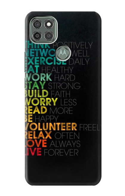 W3523 Think Positive Words Quotes Hard Case and Leather Flip Case For Motorola Moto G9 Power