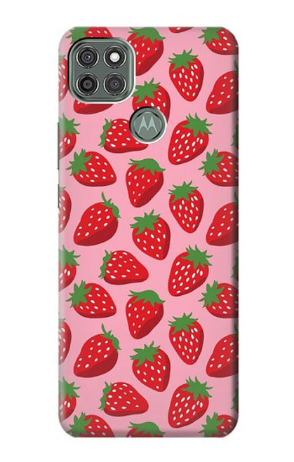 W3719 Strawberry Pattern Hard Case and Leather Flip Case For Motorola Moto G9 Power