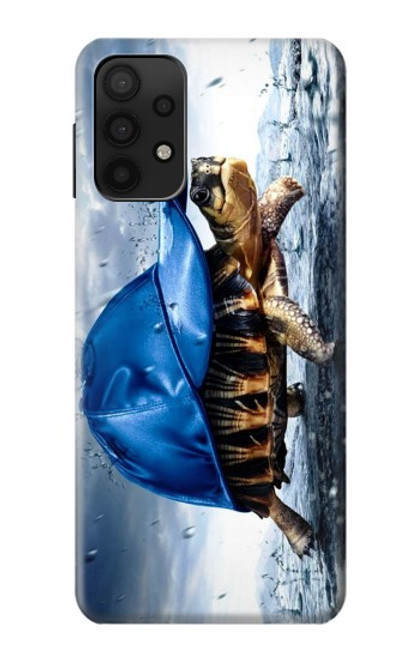 W0084 Turtle in the Rain Hard Case and Leather Flip Case For Samsung Galaxy A32 5G