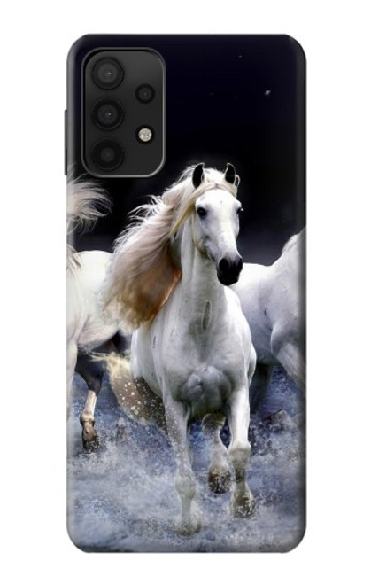 W0246 White Horse Hard Case and Leather Flip Case For Samsung Galaxy A32 5G