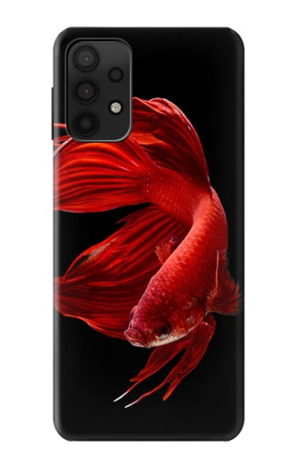 W2092 Red Siamese Fighting Fish Hard Case and Leather Flip Case For Samsung Galaxy A32 5G