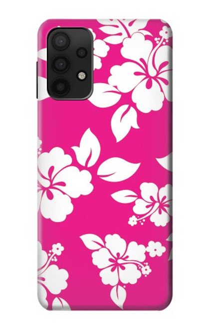 W2246 Hawaiian Hibiscus Pink Pattern Hard Case and Leather Flip Case For Samsung Galaxy A32 5G