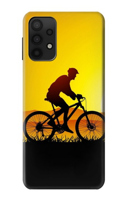 W2385 Bicycle Bike Sunset Hard Case and Leather Flip Case For Samsung Galaxy A32 5G