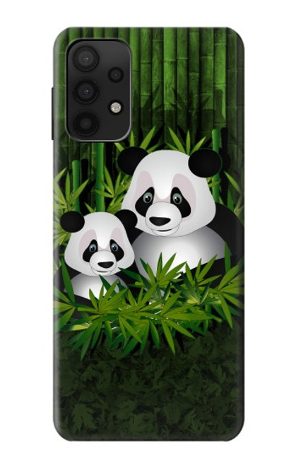 W2441 Panda Family Bamboo Forest Hard Case and Leather Flip Case For Samsung Galaxy A32 5G