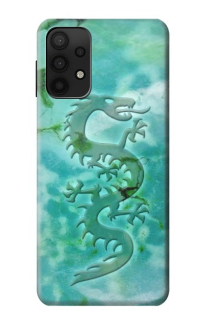 W2653 Dragon Green Turquoise Stone Graphic Hard Case and Leather Flip Case For Samsung Galaxy A32 5G