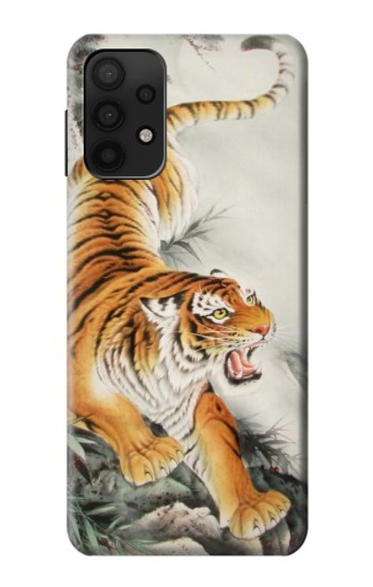 W2751 Chinese Tiger Brush Painting Hard Case and Leather Flip Case For Samsung Galaxy A32 5G