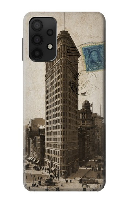 W2832 New York 1903 Flatiron Building Postcard Hard Case and Leather Flip Case For Samsung Galaxy A32 5G