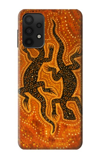 W2901 Lizard Aboriginal Art Hard Case and Leather Flip Case For Samsung Galaxy A32 5G