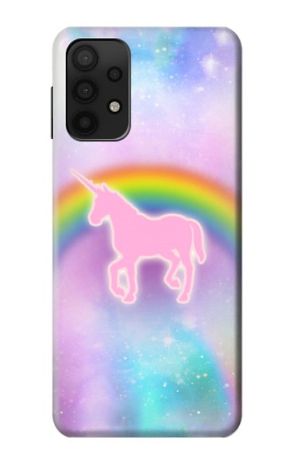 W3070 Rainbow Unicorn Pastel Sky Hard Case and Leather Flip Case For Samsung Galaxy A32 5G