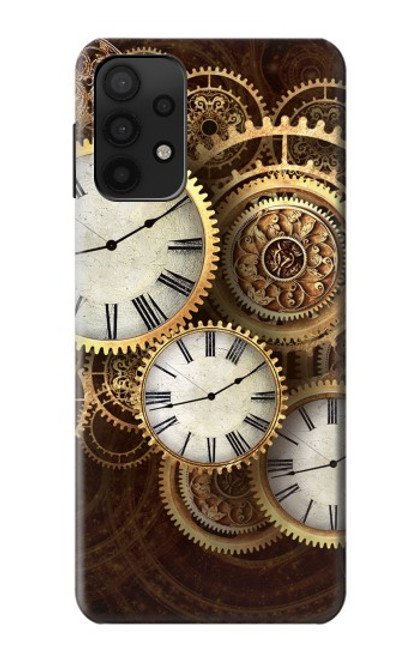 W3172 Gold Clock Live Hard Case and Leather Flip Case For Samsung Galaxy A32 5G