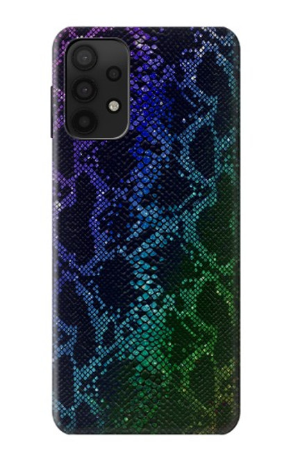 W3366 Rainbow Python Skin Graphic Print Hard Case and Leather Flip Case For Samsung Galaxy A32 5G