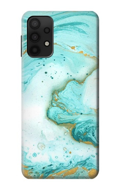 W3399 Green Marble Graphic Print Hard Case and Leather Flip Case For Samsung Galaxy A32 5G