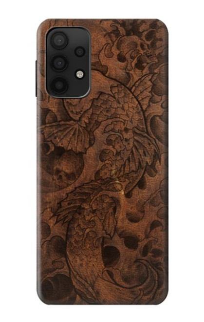 W3405 Fish Tattoo Leather Graphic Print Hard Case and Leather Flip Case For Samsung Galaxy A32 5G