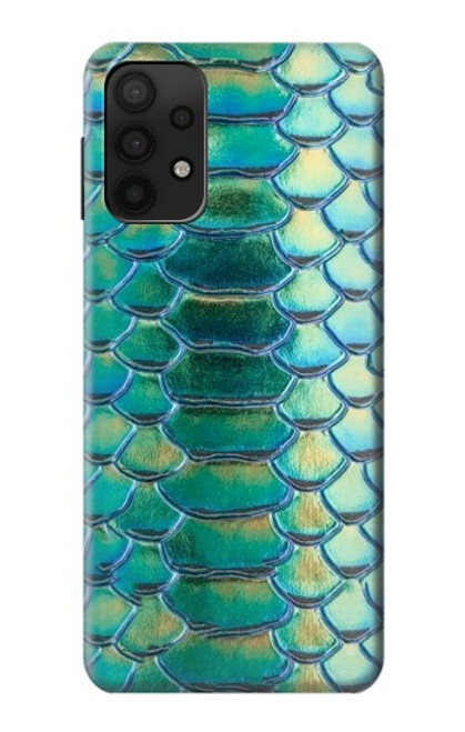 W3414 Green Snake Scale Graphic Print Hard Case and Leather Flip Case For Samsung Galaxy A32 5G