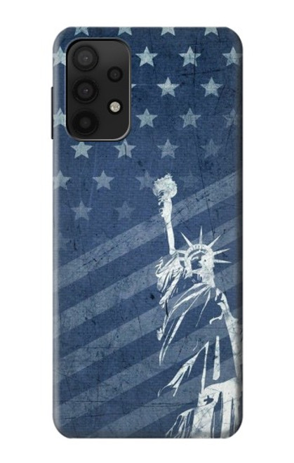 W3450 US Flag Liberty Statue Hard Case and Leather Flip Case For Samsung Galaxy A32 5G