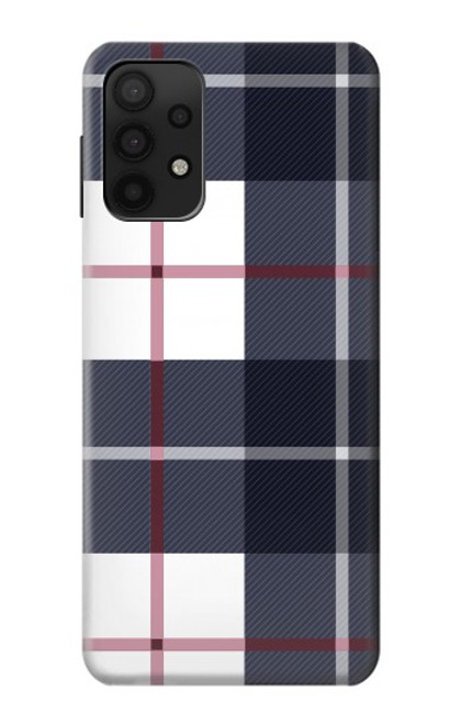 W3452 Plaid Fabric Pattern Hard Case and Leather Flip Case For Samsung Galaxy A32 5G