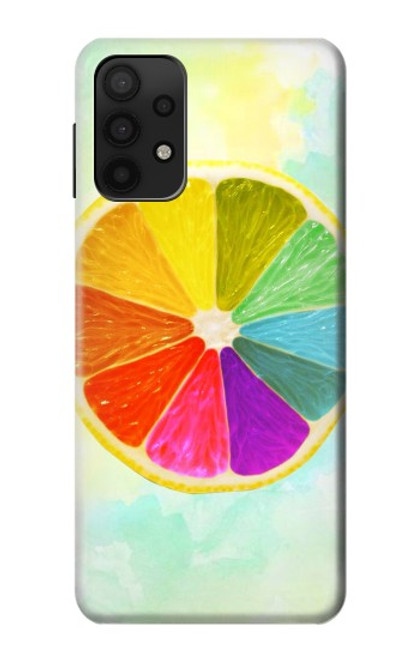 W3493 Colorful Lemon Hard Case and Leather Flip Case For Samsung Galaxy A32 5G