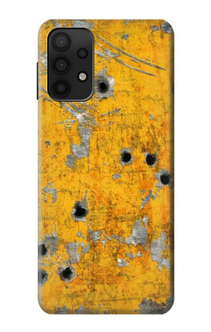 W3528 Bullet Rusting Yellow Metal Hard Case and Leather Flip Case For Samsung Galaxy A32 5G