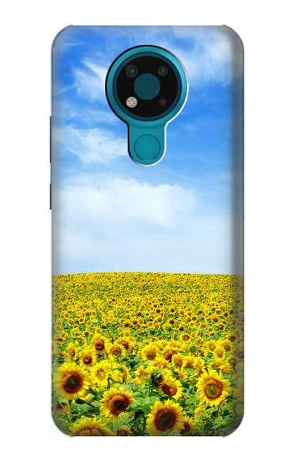 W0232 Sunflower Hard Case and Leather Flip Case For Nokia 3.4