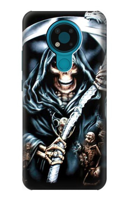 W0295 Grim Reaper Hard Case and Leather Flip Case For Nokia 3.4