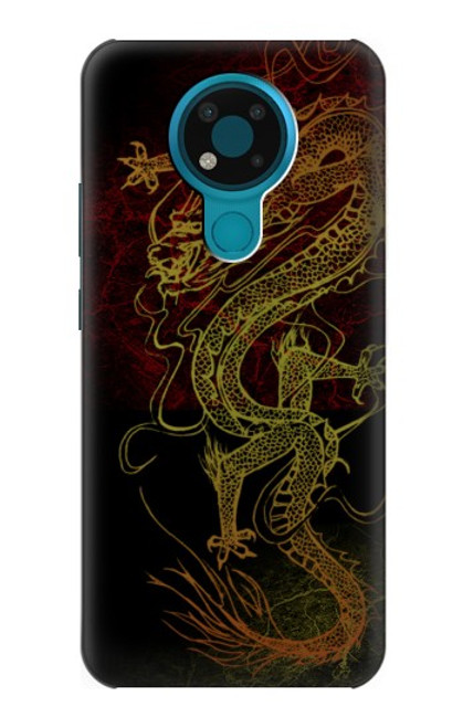 W0354 Chinese Dragon Hard Case and Leather Flip Case For Nokia 3.4