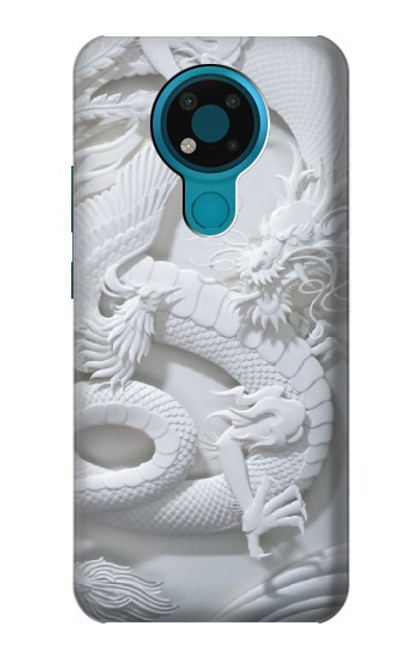 W0386 Dragon Carving Hard Case and Leather Flip Case For Nokia 3.4