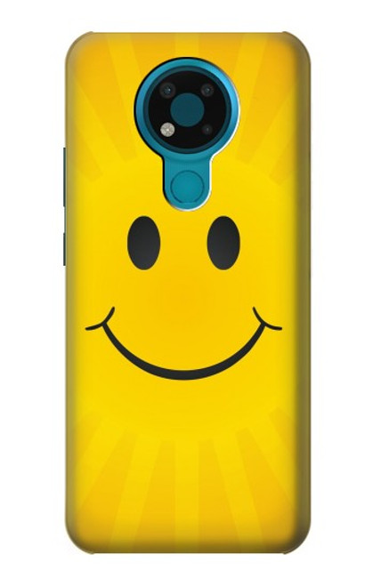 W1146 Yellow Sun Smile Hard Case and Leather Flip Case For Nokia 3.4