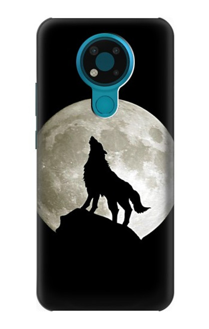 W1981 Wolf Howling at The Moon Hard Case and Leather Flip Case For Nokia 3.4