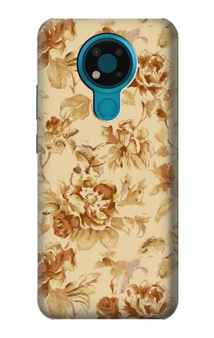 W2180 Flower Floral Vintage Pattern Hard Case and Leather Flip Case For Nokia 3.4