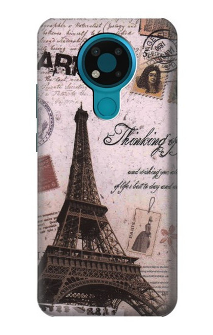 W2211 Paris Postcard Eiffel Tower Hard Case and Leather Flip Case For Nokia 3.4