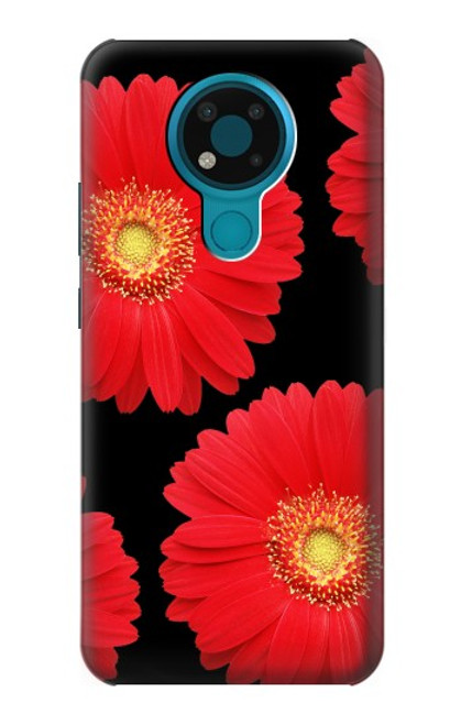 W2478 Red Daisy flower Hard Case and Leather Flip Case For Nokia 3.4