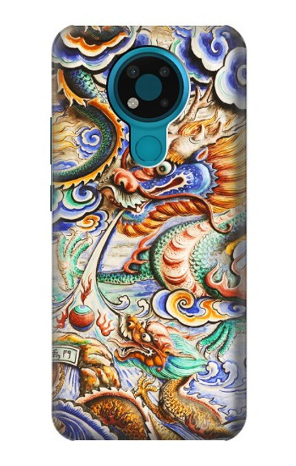 W2584 Traditional Chinese Dragon Art Hard Case and Leather Flip Case For Nokia 3.4