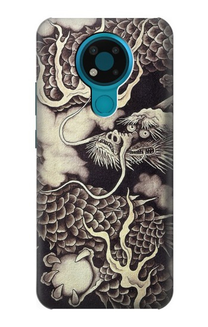 W2719 Japan Painting Dragon Hard Case and Leather Flip Case For Nokia 3.4