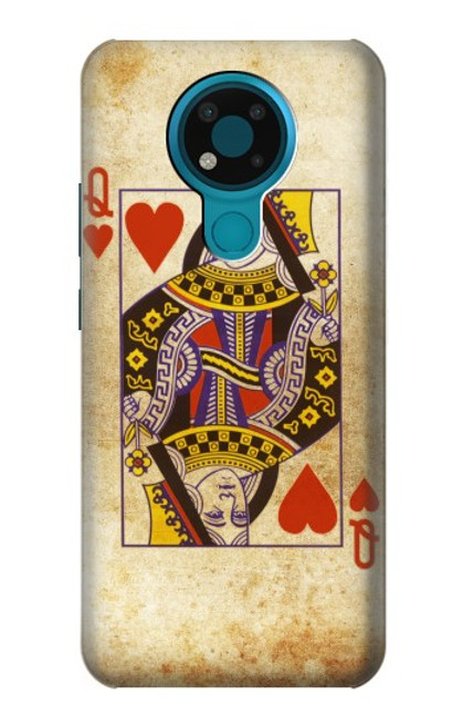 W2833 Poker Card Queen Hearts Hard Case and Leather Flip Case For Nokia 3.4