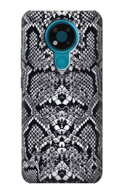 W2855 White Rattle Snake Skin Graphic Printed Hard Case and Leather Flip Case For Nokia 3.4