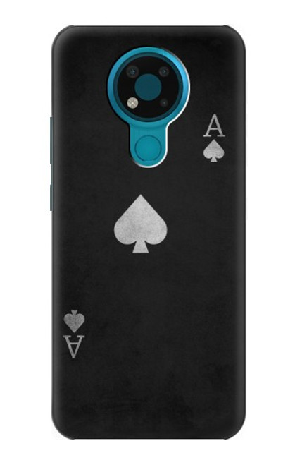 W3152 Black Ace of Spade Hard Case and Leather Flip Case For Nokia 3.4